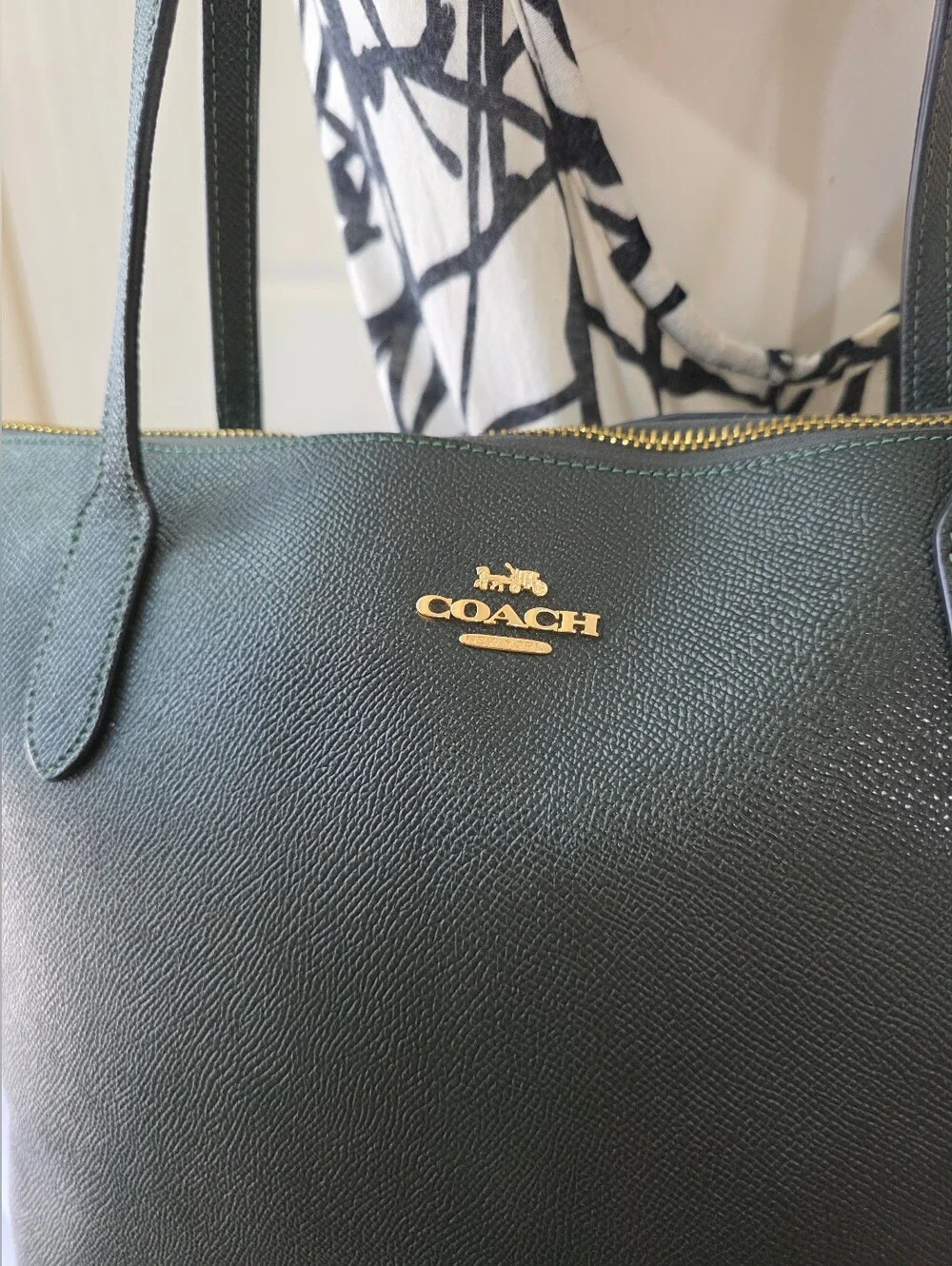 Coach Olive green leather Tote bag